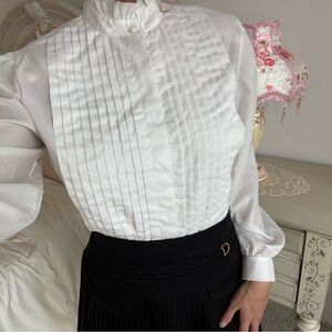 Vintage high collar women’s blouse